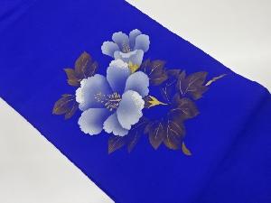 塩瀬金彩手描き花葉模様刺繍名古屋帯